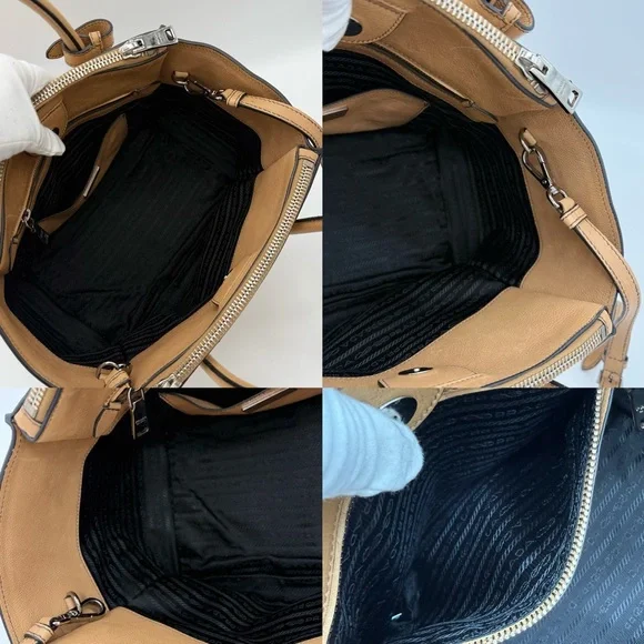 Authentic Prada light brown Calfskin leather tote - Picture 15 of 15